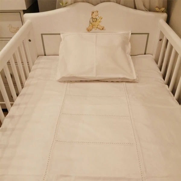 Комплект постельного белья NL Baby, 80х80 см, белый (842+923/33254) - Pampik - 4