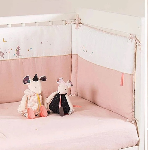 Бортик в кроватку Moulin Roty, 42х190 см, розовый (664091/33285) - Pampik - 6