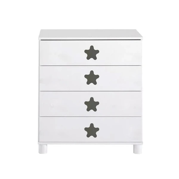 Комод NL Baby, 73x80х46 см, білий з сірим (3045/37896) - Pampik