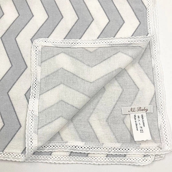 Пелюшка фланелева NL Baby, 80х80 см, біло-сірий (0000/32691) - Pampik - 6