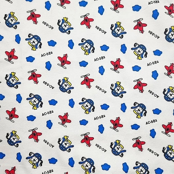 Пелюшка фланелева NL Baby Літак, 90х90 см, біло-синій (36169) - Pampik - 4