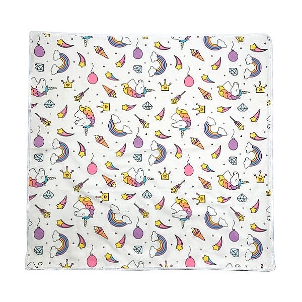 Пелюшка фланелева NL Baby Єдиноріг, 80х80 см, білий (32690) - Pampik - 3