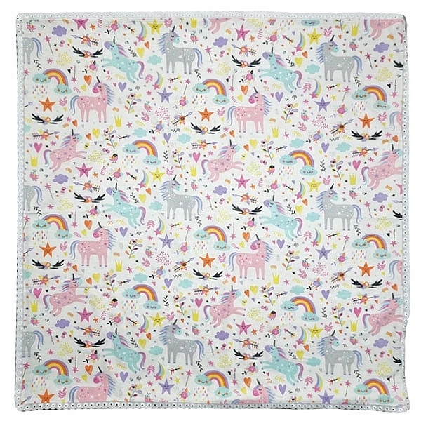 Пелюшка фланелева NL Baby Єдиноріг, 80х80 см, біло-рожевий (34662) - Pampik - 3