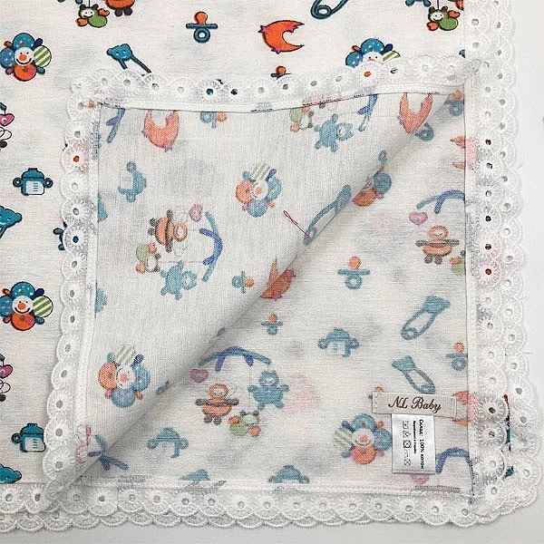 Пеленка фланелевая NL Baby Игрушки, 100х90 см, разноцветный (35134) - Pampik - 6