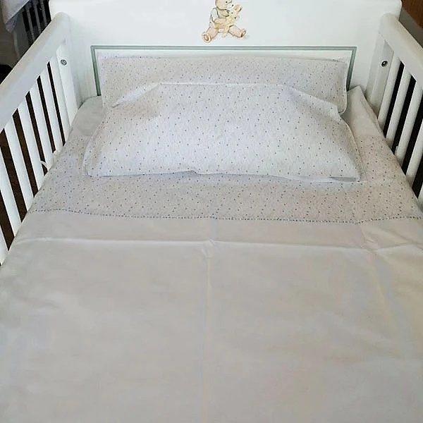 Комплект постільної білизни NL Baby, 140х100 см, біло-блакитний (869+842/33105) - Pampik - 4