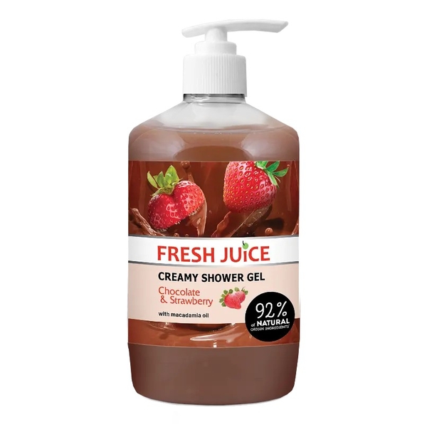 Крем-гель для душа Fresh Juice Chocolate & Strawberry, 750 мл - Pampik