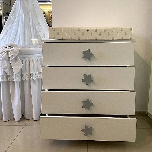 Комод NL Baby, 73x80х46 см, білий з сірим (3045/37896) - Pampik - 3