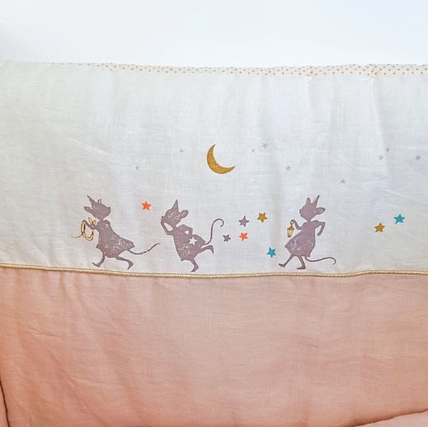 Бортик в кроватку Moulin Roty, 42х190 см, розовый (664091/33285) - Pampik - 2