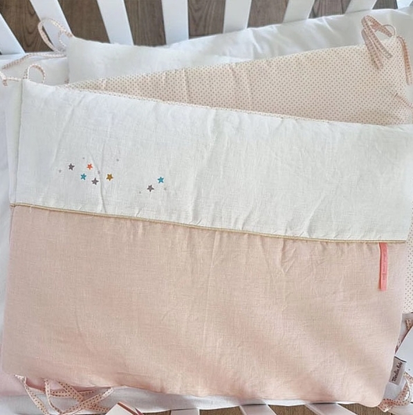 Бортик в кроватку Moulin Roty, 42х190 см, розовый (664091/33285) - Pampik - 4