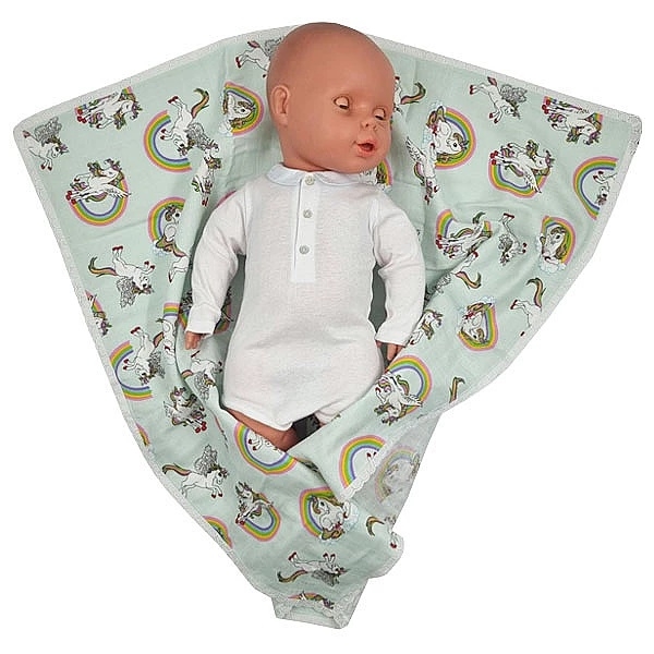 Пеленка муслиновая NL Baby Единорог, 80х80 см, салатовый (31793) - Pampik - 8