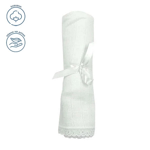 Пеленка муслиновая NL Baby, 80х80 см, белый (0000/25543) - Pampik - 2
