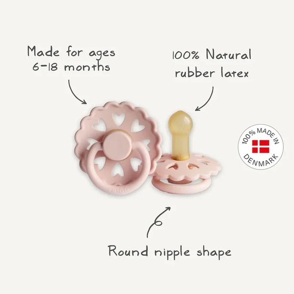 Пустышка латексная Frigg Fairytale X H.C. Andersen The Little Match Girl, круглая, size 2, 6-18 мес., пудровый (000924) - Pampik - 3