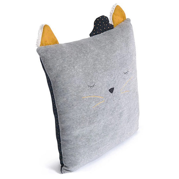 Подушка декоративная Moulin Roty Кот в шляпе, серый (666130/26421) - Pampik - 2