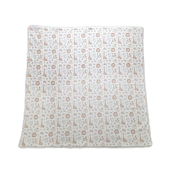 Пелюшка велюрова NL Baby, 80х80 см, бело-бежевий (011/38366) - Pampik - 2