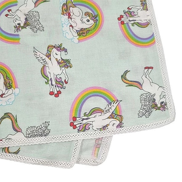 Пеленка муслиновая NL Baby Единорог, 80х80 см, салатовый (31793) - Pampik - 5