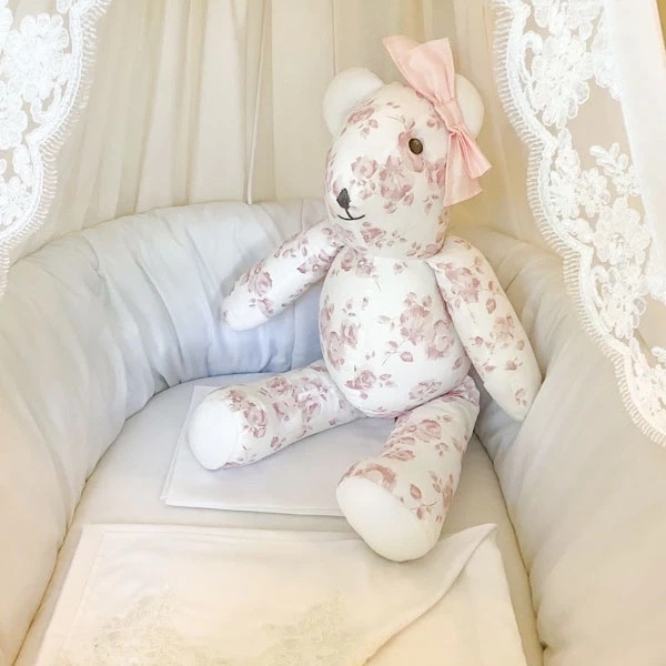 М'яка іграшка NL Baby Ведмідь, 38 см, біло-рожевий (828/32193) - Pampik - 3