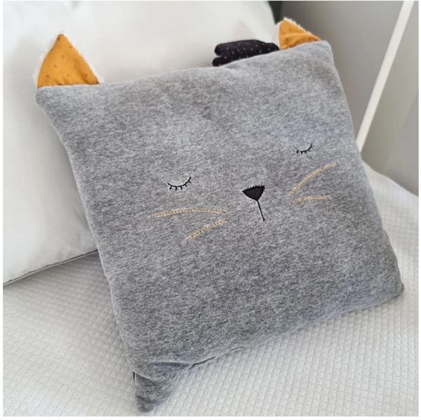 Подушка декоративная Moulin Roty Кот в шляпе, серый (666130/26421) - Pampik - 3