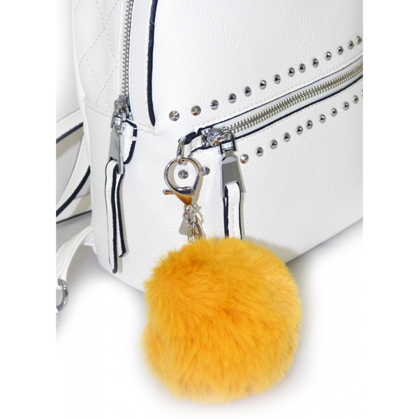 Брелок Yes с пушком Yellow Fluffy, 9 см, горчичный (558117) - Pampik - 2
