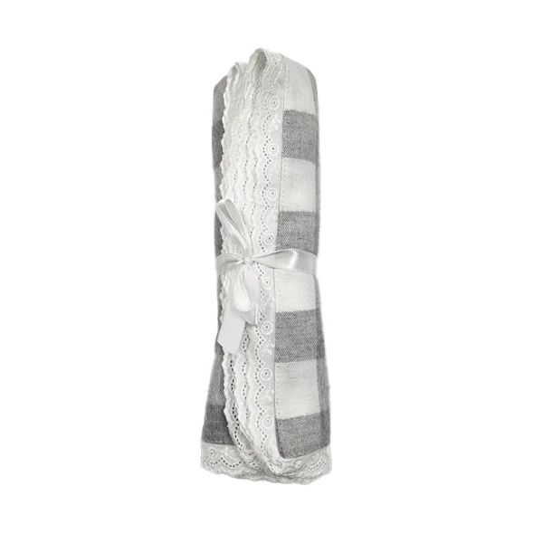 Пелюшка фланелева NL Baby, 80х80 см, біло-сірий (020/38367) - Pampik