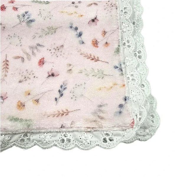 Пеленка велюровая NL Baby, 80х80 см, розовый (013/38365) - Pampik - 4