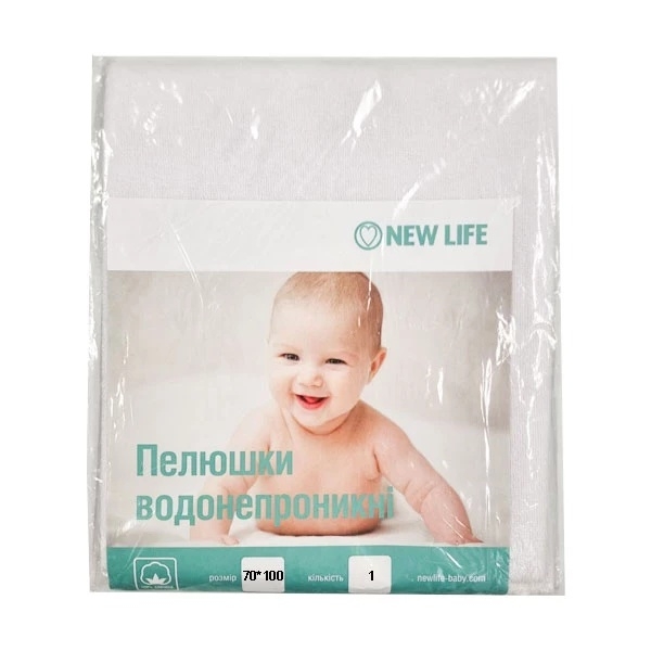 Пеленка водонепроницаемая NL Baby, 70х100 см, белый (0000/30448) - Pampik
