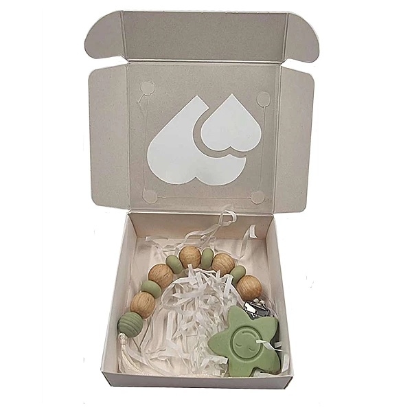 Держатель для пустышки NL Baby, силиконовый, хаки (0000/37358) - Pampik - 4