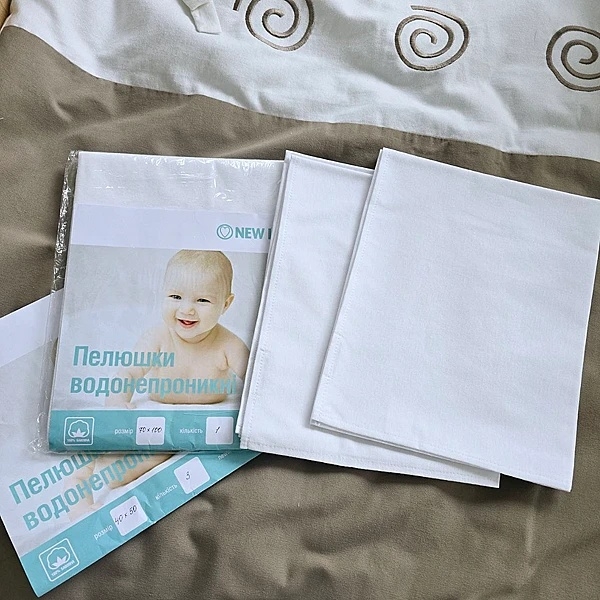 Пелюшка водонепроникна NL Baby, 40х50 см, 3 шт., білий (0000/30449) - Pampik - 7