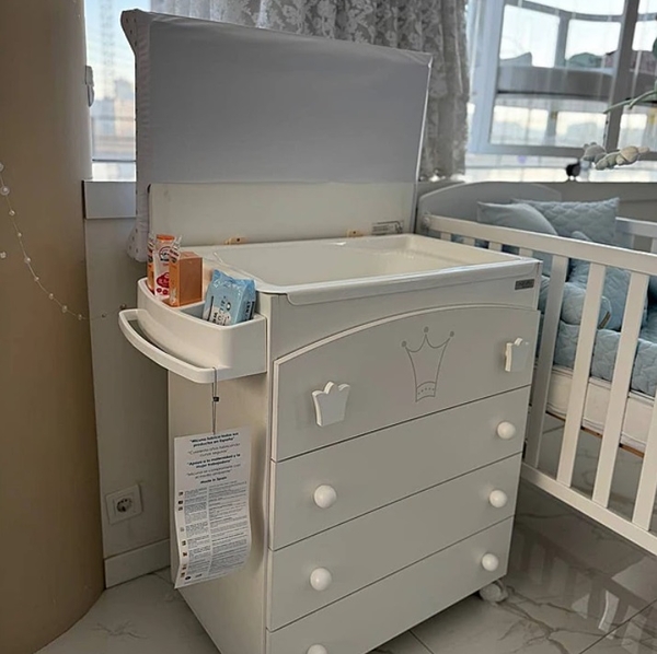 Комод пеленальний Micuna Magic & Mum, 93х79х49 см, білий з бежевим (B-1845/30141) - Pampik - 3