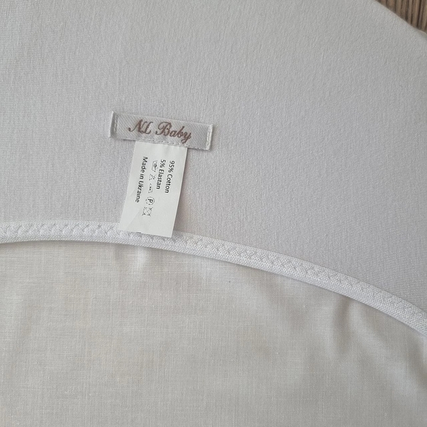 Простыня на резинке NL Baby, трикотаж, 65х30 см, белый (001/34725) - Pampik - 4