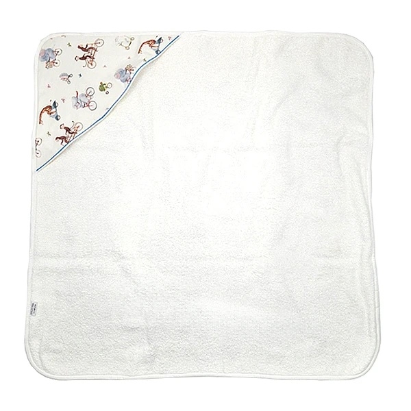 Рушник-куточок NL Baby в коробці, 75х75 см, білий з блакитним (017+019/38130) - Pampik - 2