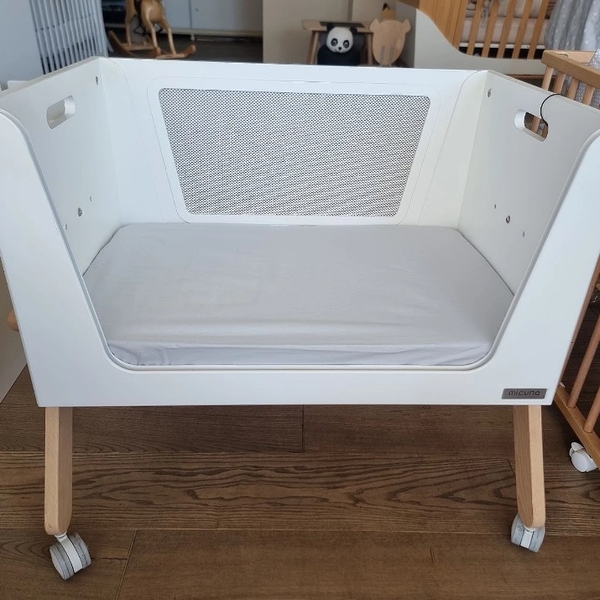 Простирадло на резинці Micuna для колиски Nacelle, 72х49 см, 2 шт., білий, сірий (TX-1781/26906) - Pampik - 4