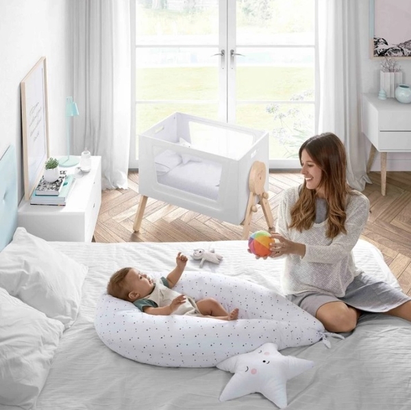 Колиска-трансформер Micuna Mini Swing, 85х52х67 см, білий з бежевим (MO-1864/26937) - Pampik - 5