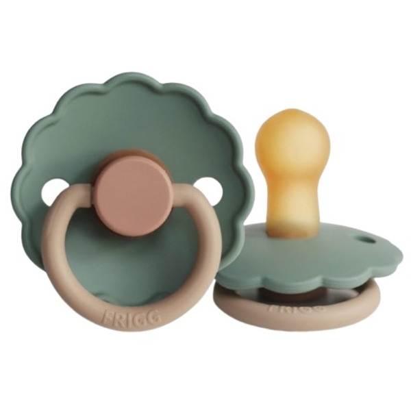 Пустышка латексная Frigg Daisy Willow, круглая, size 1, 0-6 мес., темно-зеленый (000561) - Pampik