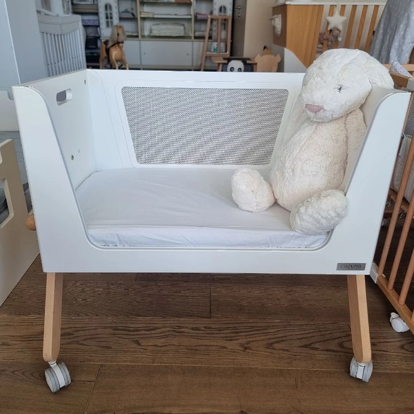 Простирадло на резинці Micuna для колиски Nacelle, 72х49 см, 2 шт., білий, сірий (TX-1781/26906) - Pampik - 5