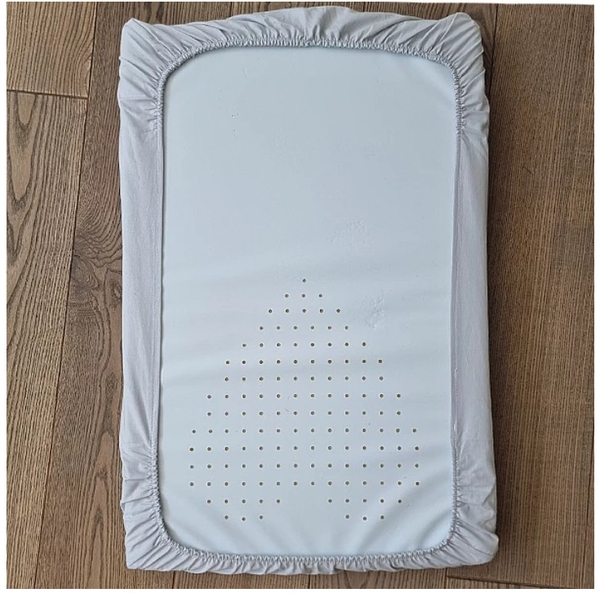 Простирадло на резинці Micuna для колиски Nacelle, 72х49 см, 2 шт., білий, сірий (TX-1781/26906) - Pampik - 3