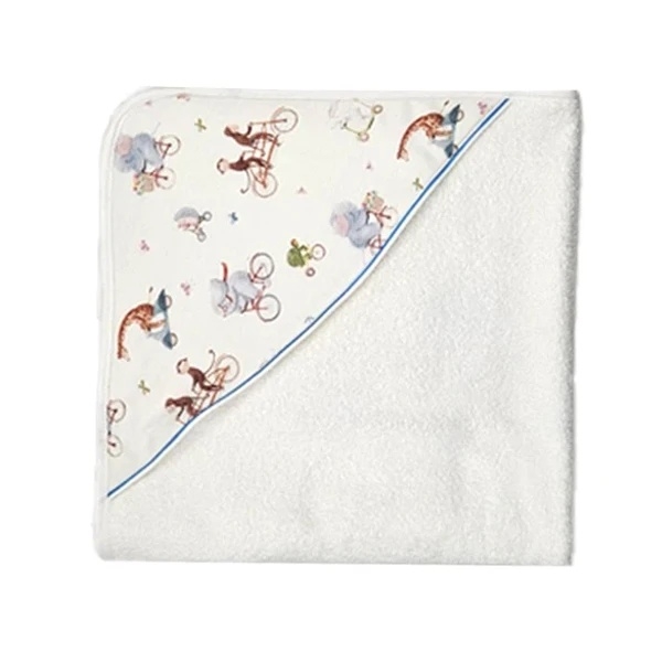 Рушник-куточок NL Baby в коробці, 75х75 см, білий з блакитним (017+019/38130) - Pampik