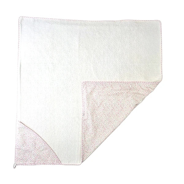 Полотенце-уголок NL Baby, 110х110 см, белый с розовым (807/38122) - Pampik - 3