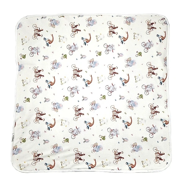 Рушник-куточок NL Baby в коробці, 75х75 см, білий з блакитним (017+019/38130) - Pampik - 3