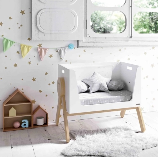 Колиска-трансформер Micuna Mini Swing, 85х52х67 см, білий з бежевим (MO-1864/26937) - Pampik - 2