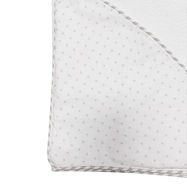 Полотенце-уголок NL Baby, 110х110 см, белый с серым (872/37598) - Pampik - 4