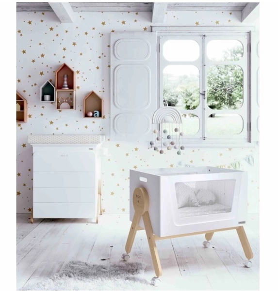 Колиска-трансформер Micuna Mini Swing, 85х52х67 см, білий з бежевим (MO-1864/26937) - Pampik - 4