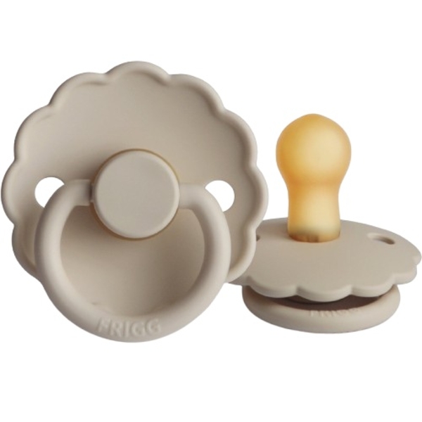 Пустышка латексная Frigg Daisy Sandstone, круглая, size 2, 6-18 мес.,молочный (000558) - Pampik