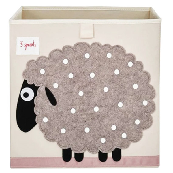 Куб для зберігання 3 Sprouts Вівця, 33х33х33 см, бежевий (IBXSHP/17987) - Pampik