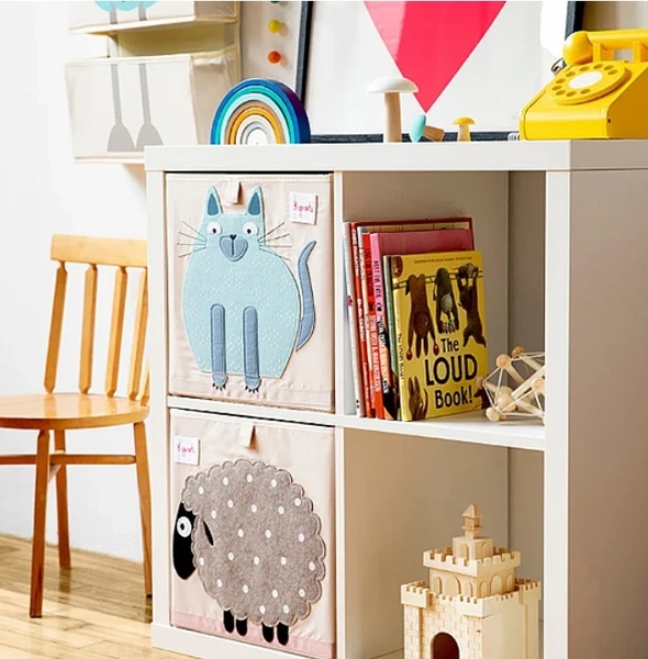 Куб для зберігання 3 Sprouts Вівця, 33х33х33 см, бежевий (IBXSHP/17987) - Pampik - 3