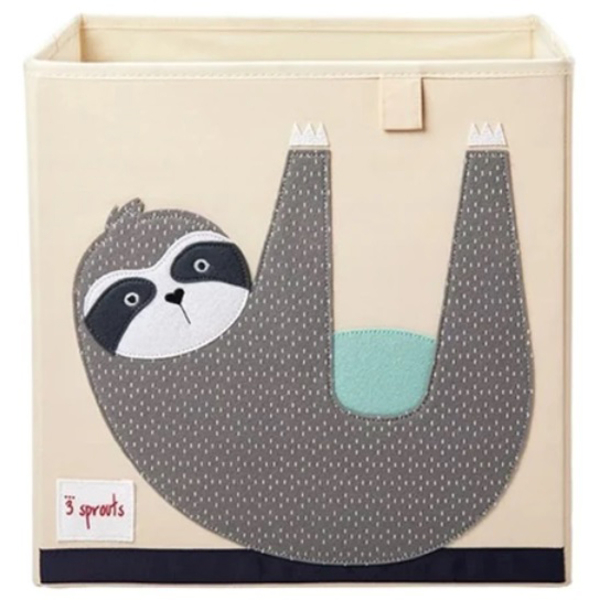 Куб для зберігання 3 Sprouts Лінивець, 33х33х33 см, бежевий (IBXSLO/36219) - Pampik