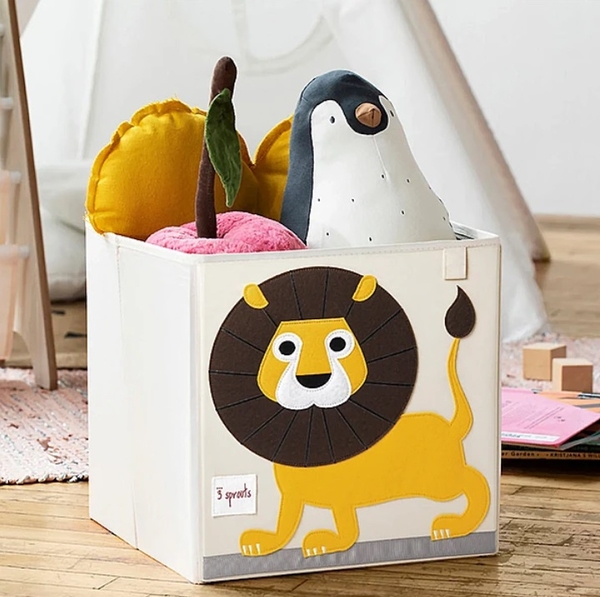 Куб для зберігання 3 Sprouts Лев, 33х33х33 см, бежевий (IBXLIO/36220) - Pampik - 2