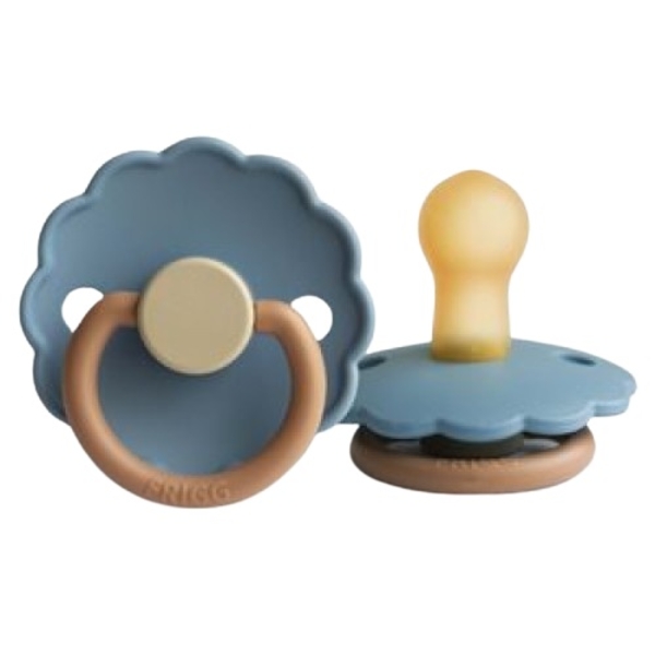 Пустушка латексна Frigg Daisy Breeze, кругла, size 1, 0-6 міс., синій (000505) - Pampik