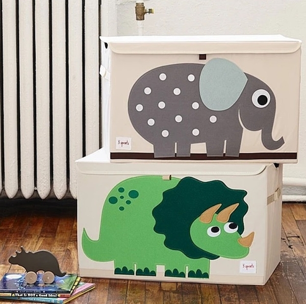Ящик для хранения 3 Sprouts Дино, 38x61x37 см, бежевый (ITCDIN/30513) - Pampik - 2