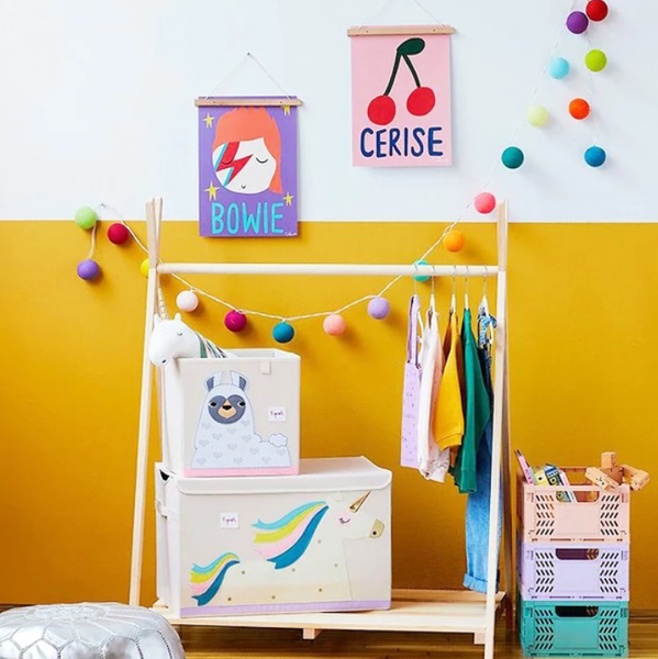 Ящик для зберігання 3 Sprouts Єдиноріг, 38x61x37 см, бежевий (ITCUNI/36214) - Pampik - 2