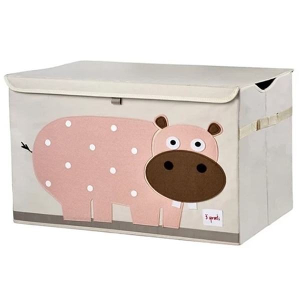 Ящик для зберігання 3 Sprouts Бегемот, 38x61x37 см, бежевий (ITCHIP/15404) - Pampik